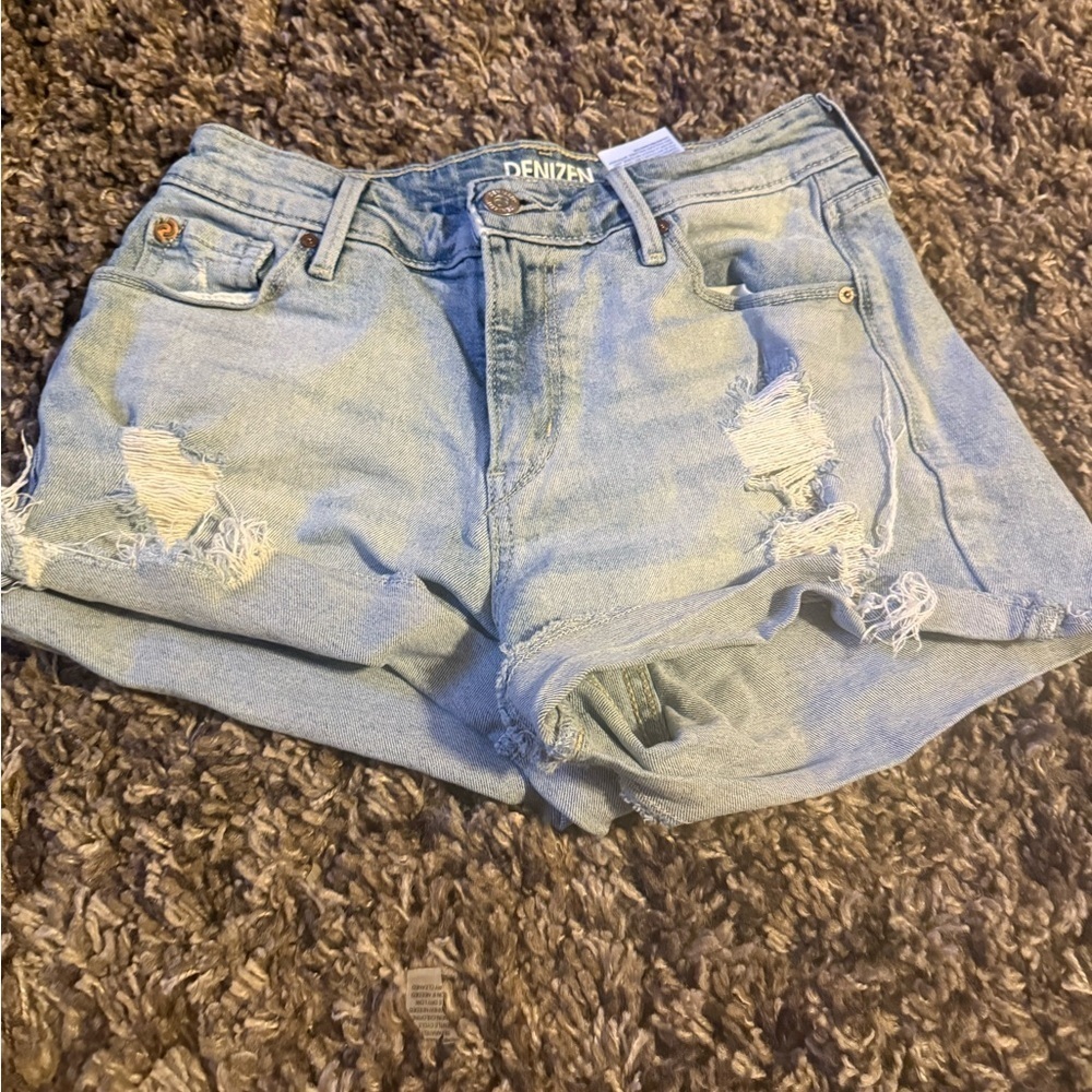 Denizen from Levi's Women's Light Blue Ripped Jean Shorts